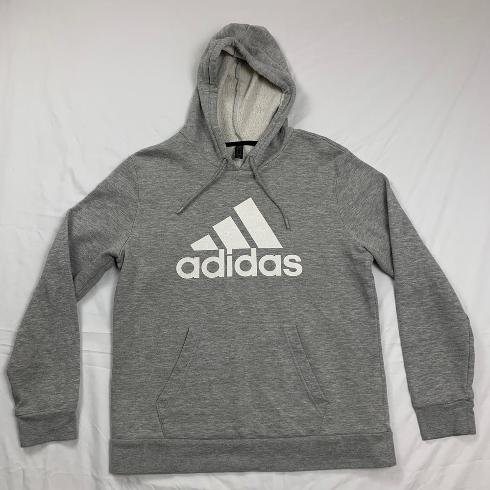 Adidas Golf Hoodie Mens Medium Grey Pullover Logo Fleece ADVW0029